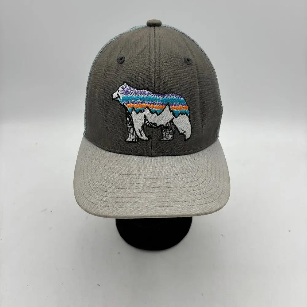 Patagonia Fitz Roy Bear Midcrown Mesh Snapback Trucker Hat Kids Youth Granola